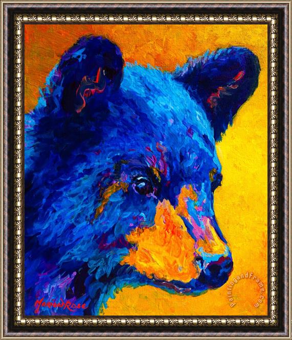 Marion Rose Black Bear Cub 2 Framed Painting