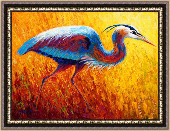 Marion Rose Bue Heron 2 Framed Painting