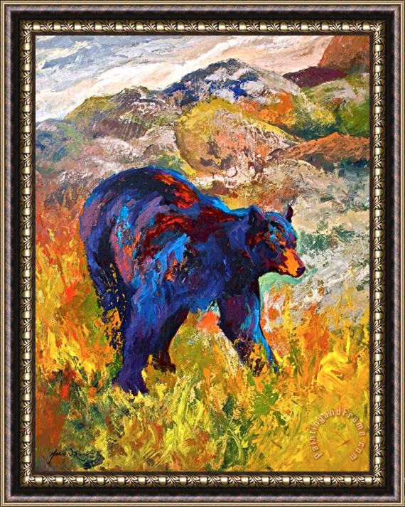 Marion Rose By The River - Black Bear Framed Print