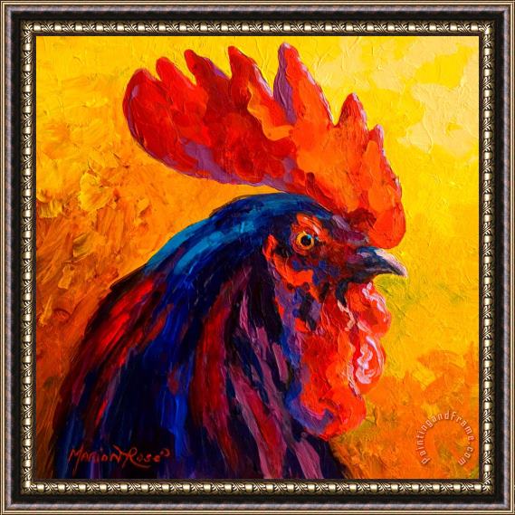 Marion Rose Cocky - Rooster Framed Painting