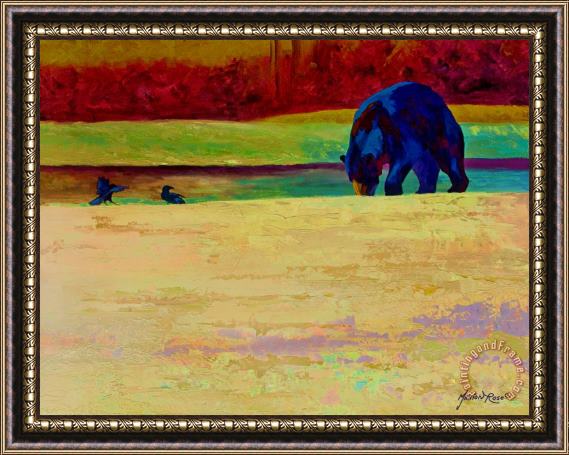 Marion Rose Foraging At Neets Bay - Black Bear Framed Painting