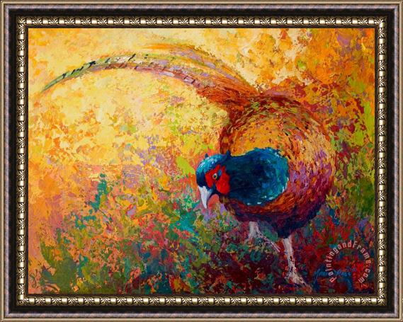 Marion Rose Foraging Pheasant Framed Painting