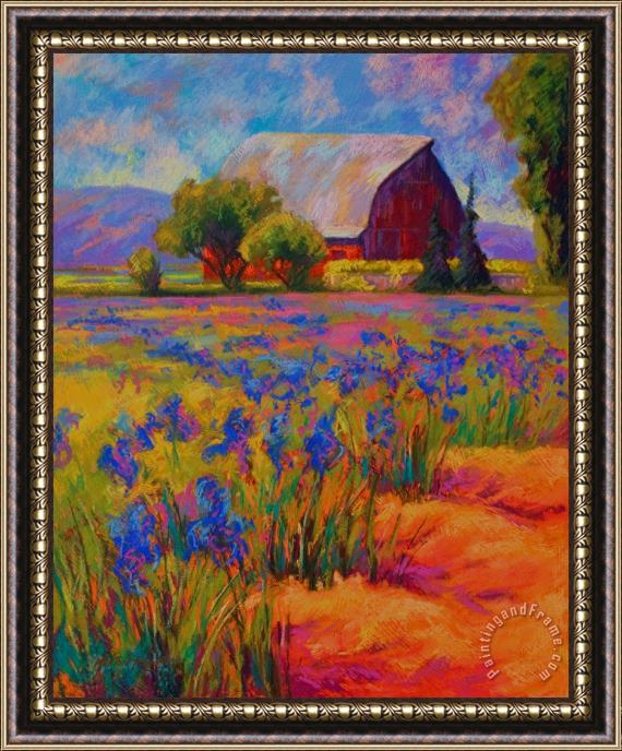 Marion Rose Iris Field Framed Painting