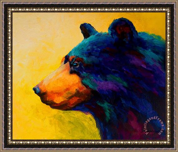Marion Rose Looking On II - Black Bear Framed Painting