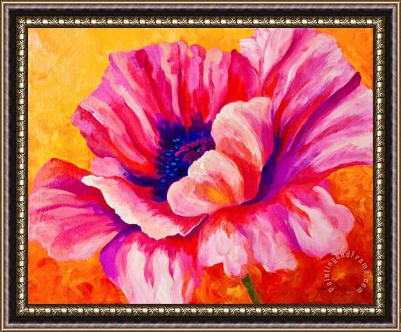 Marion Rose Pink Poppy Framed Painting