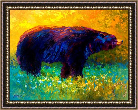 Marion Rose Spring Stroll - Black Bear Framed Print