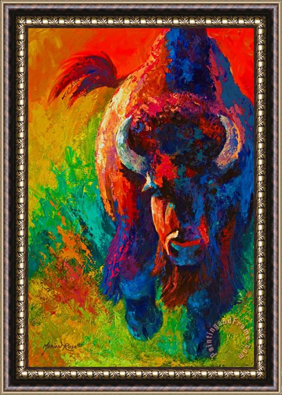 Marion Rose Straight Forward Introduction - Bison Framed Painting