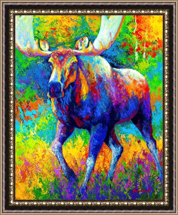 Marion Rose The Urge To Merge - Bull Moose Framed Painting