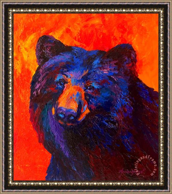 Marion Rose Thoughtful - Black Bear Framed Painting