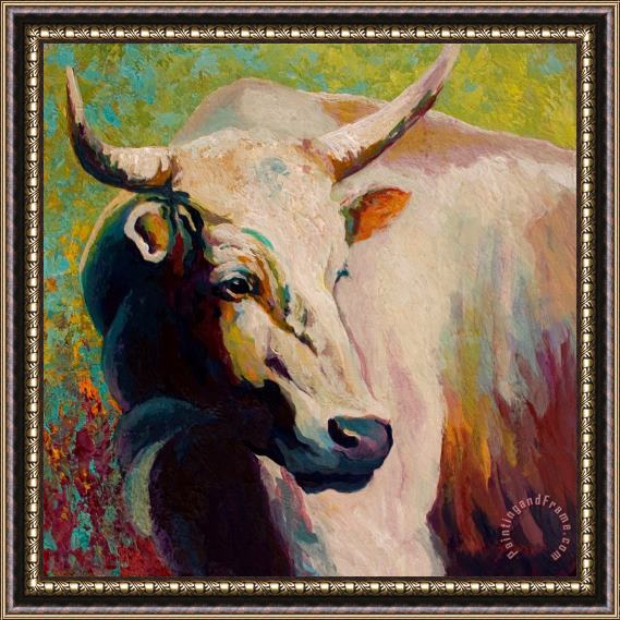Marion Rose White Bull Portrait Framed Print