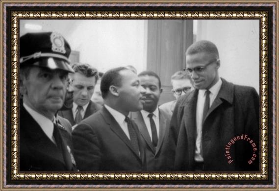 Marion S Trikoskor Martin Luther King Jnr 1929-1968 And Malcolm X Malcolm Little - 1925-1965 Framed Painting