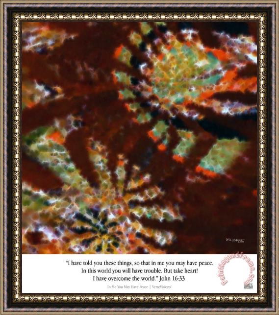 Mark Lawrence In Me You May Have Peace. Christian Art Poster Framed Print