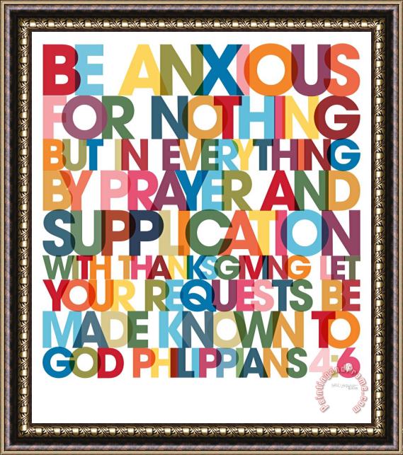 Mark Lawrence Philippians 4 6 Versevisions Wall Art Poster Framed Painting