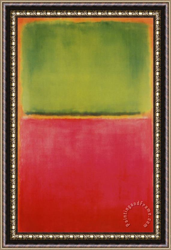 Mark Rothko Green Red on Orange Framed Painting