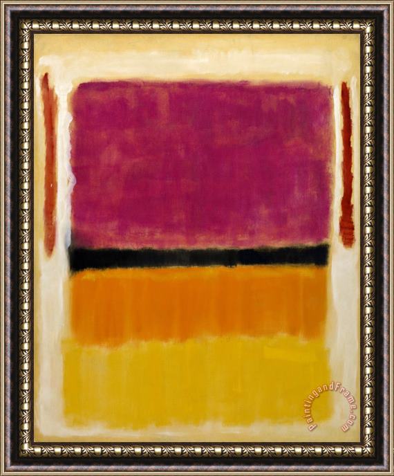 Mark Rothko Untitled (violet, Black, Orange, Yellow on White And Red) Framed Painting