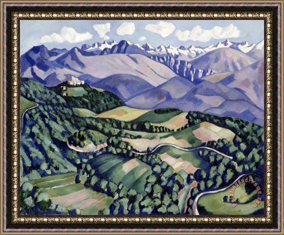 Marsden Hartley Purple Mountains, Vence Framed Painting