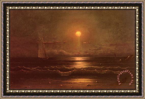 Martin Johnson Heade Sailing by Moonlight Framed Painting