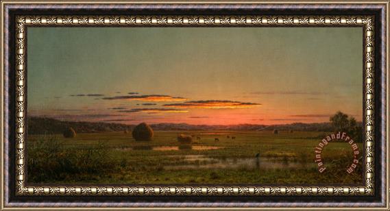 Martin Johnson Heade Sunset Framed Painting