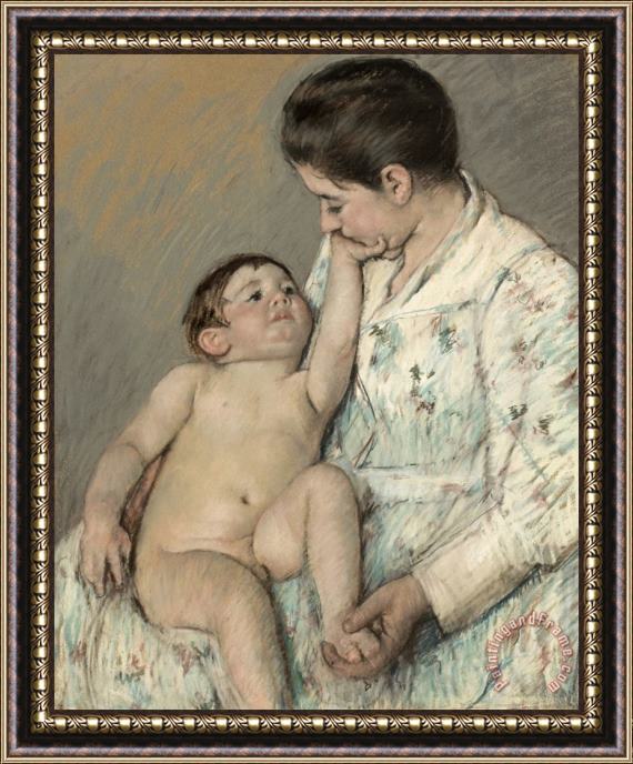 Mary Cassatt A Caress Framed Painting