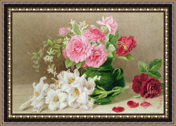 Mary Elizabeth Duffield Roses And Lilies Framed Print