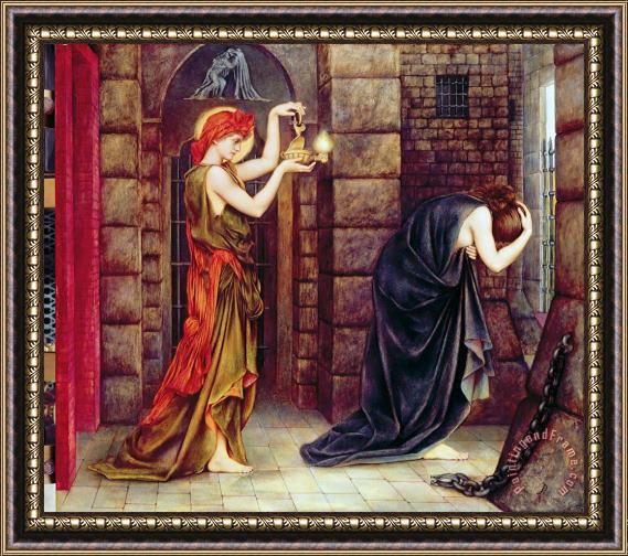 Mary Evelyn de Morgan Hope in The Prison of Despair Framed Painting