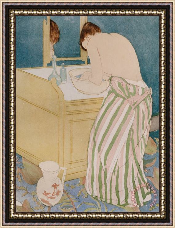 Mary Stevenson Cassatt Woman Bathing Framed Painting