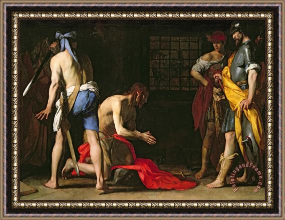 Massimo Stanzione The Beheading of John the Baptist Framed Painting