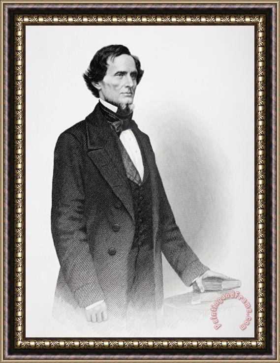 Mathew Bardy Portrait Of Jefferson Davis Framed Painting