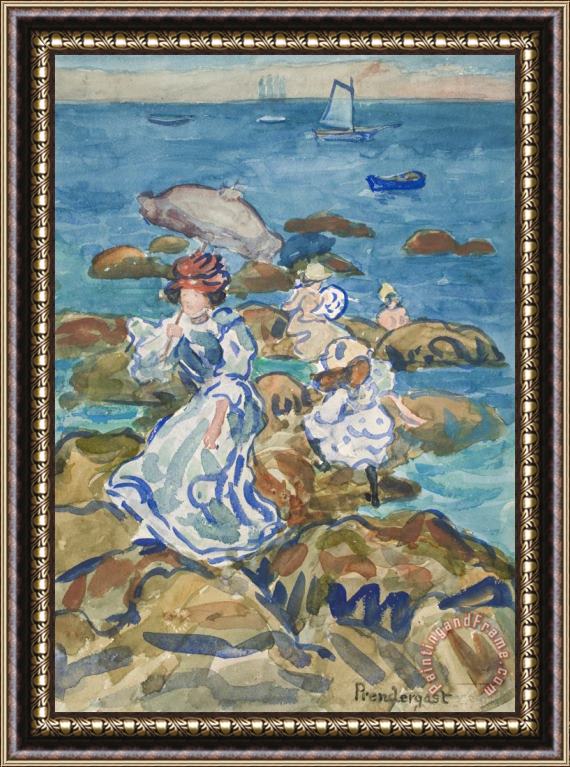 Maurice Brazil Prendergast Blue Sea Classic Framed Painting