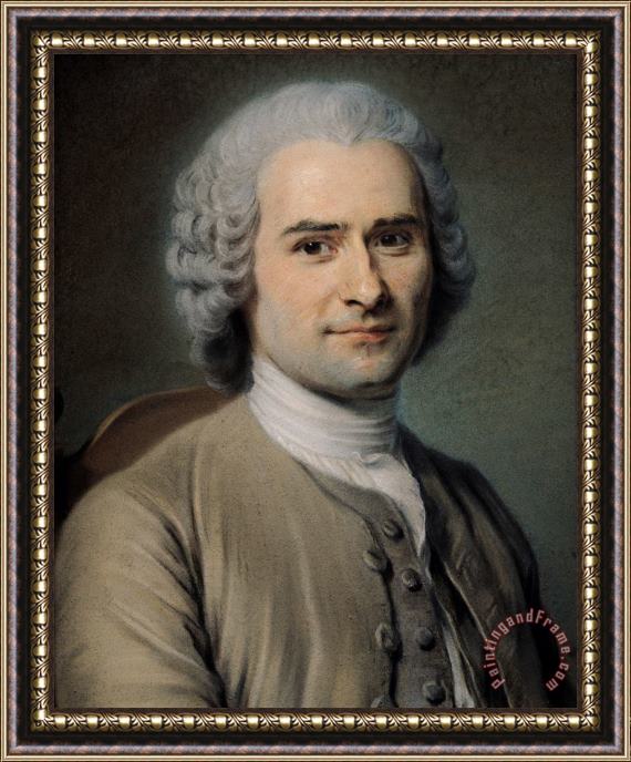 Maurice-Quentin de La Tour Portrait of Jean Jacques Rousseau (1712 78) Framed Painting