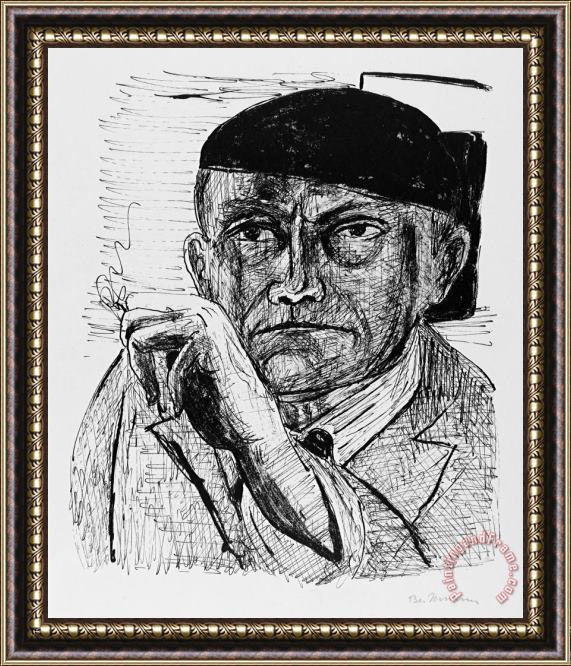 Max Beckmann Self Portrait (selbstbildnis) From Day an Framed Painting