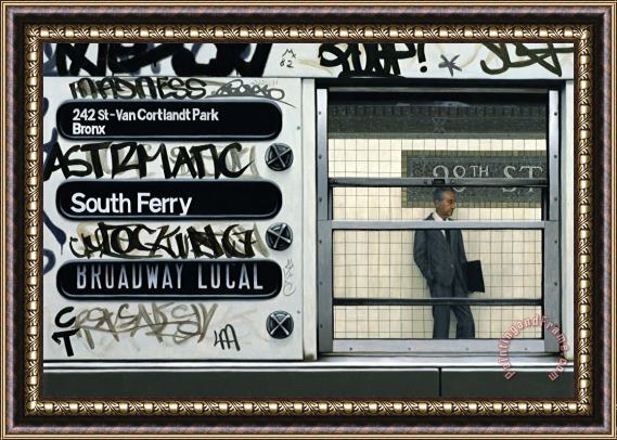 Max Ferguson My Father in the Subway III Framed Painting