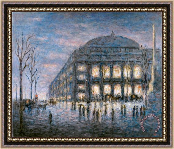 Maximilien Luce Paris, La Place Du Theatre Du Chatelet Framed Painting