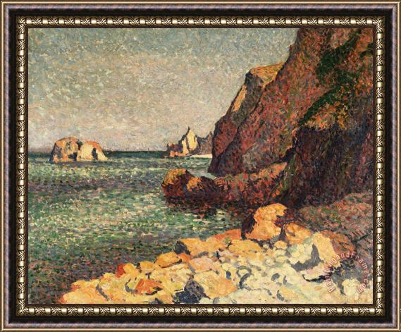 Maximilien Luce Sea And Rocks at Agay Framed Painting
