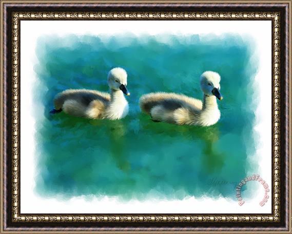 Michael Greenaway Double Ducklings Framed Painting
