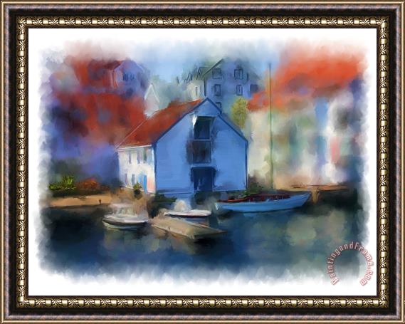 Michael Greenaway Haugesund Boat House Framed Print