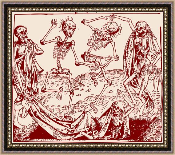 Michael Wolgemut Red Dance Macabre Framed Print