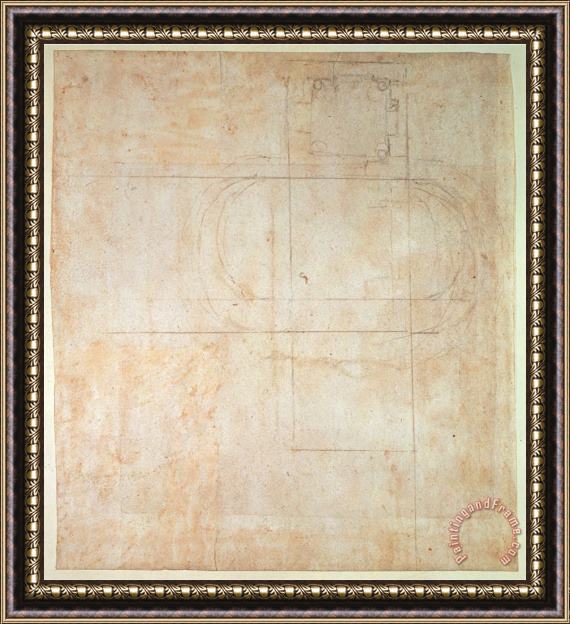 Michelangelo Buonarroti Architectural Drawing Pencil on Paper Framed Print