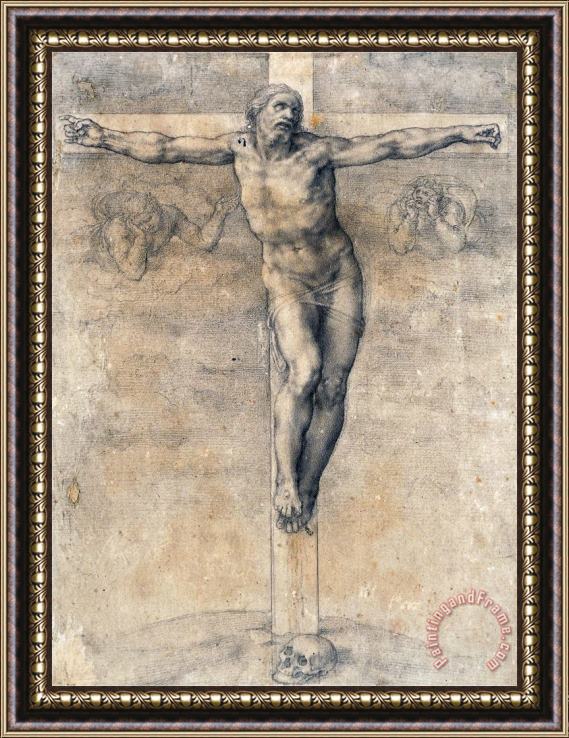 Michelangelo Buonarroti Christ on The Cross Around 1541 Framed Painting