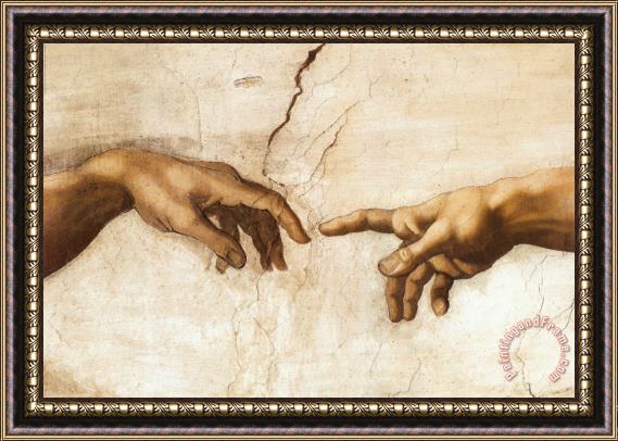 Michelangelo Buonarroti Michelangelo Creation of Adam Art Print Poster Framed Painting