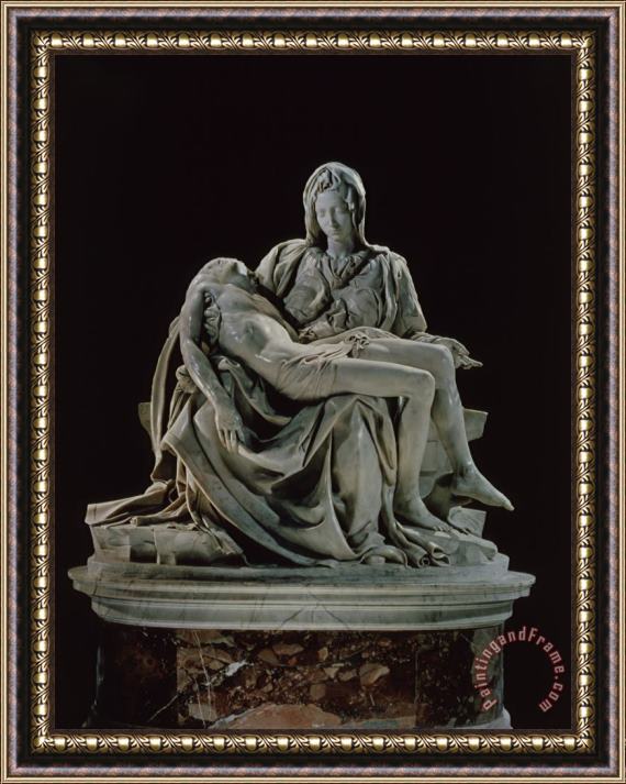 Michelangelo Buonarroti Piet1496 Marble Sculpture Saint Peter S Rome Framed Painting