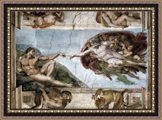 Michelangelo Buonarroti Sistine Chapel The Creation of Adam Framed Painting