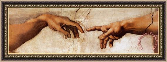 Michelangelo Buonarroti The Creation of Adam C 1510 Detail Framed Print