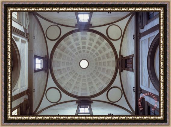 Michelangelo Buonarroti View of The Cupola in The New Sacristy 1520 24 And 1530 33 Framed Painting