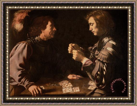 Michelangelo Caravaggio The Gamblers Framed Painting