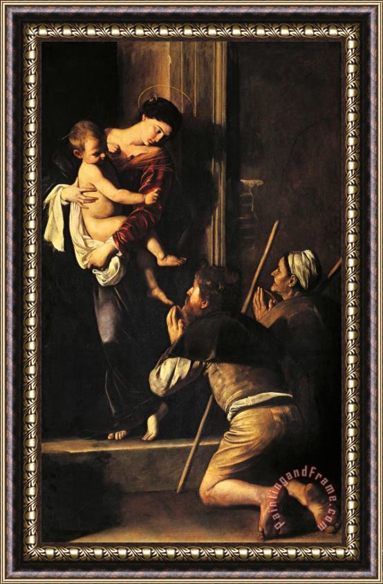 Michelangelo Merisi da Caravaggio Madonna Dei Pellegrini Or Madonna Of Loreto Framed Print