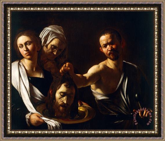 Michelangelo Merisi da Caravaggio Salome Receives Head Of John The Baptist Framed Painting