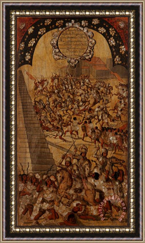 Miguel Gonzales The Conquest of Mexico. Tabla Xvi Framed Print