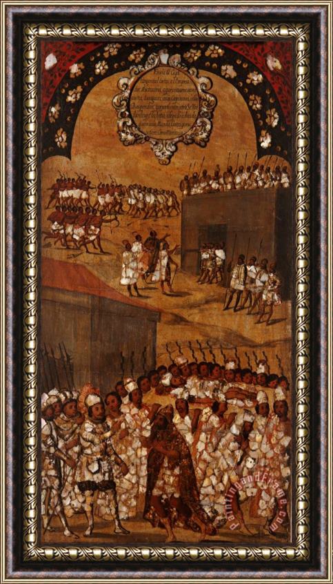 Miguel Gonzales The Conquest of Mexico. Tabla Xvii Framed Print