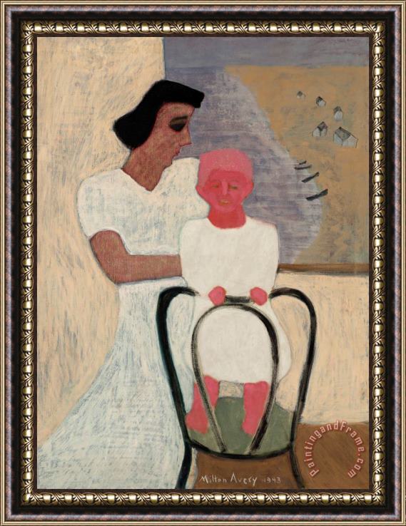 Milton Avery Mother And Child by Seashore, 1943 Framed Painting